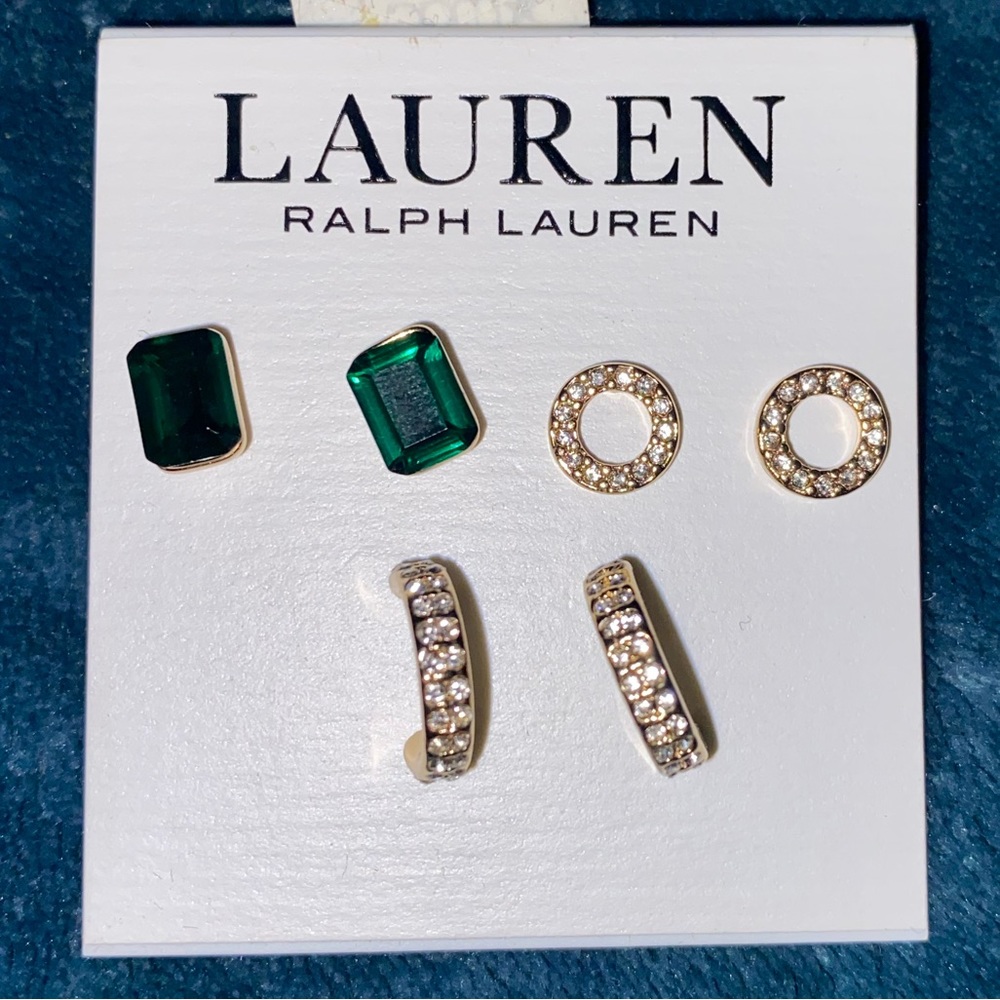 NWT Ralph Lauren Triple Earring Set